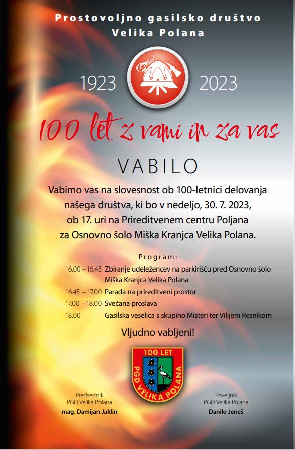 Vabilo na 100 let PGD V. Polana